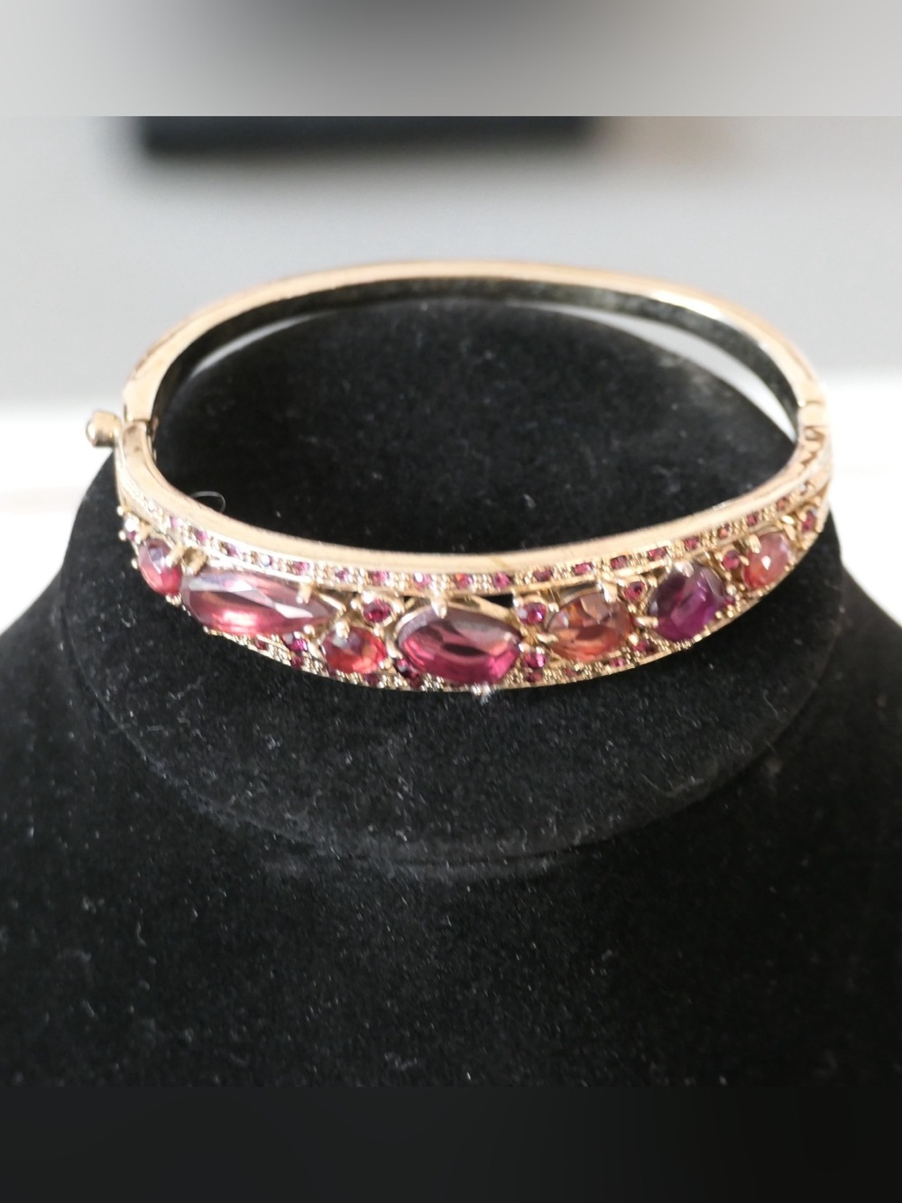 Monet Purple and Pink Stone Bangle Bracelet